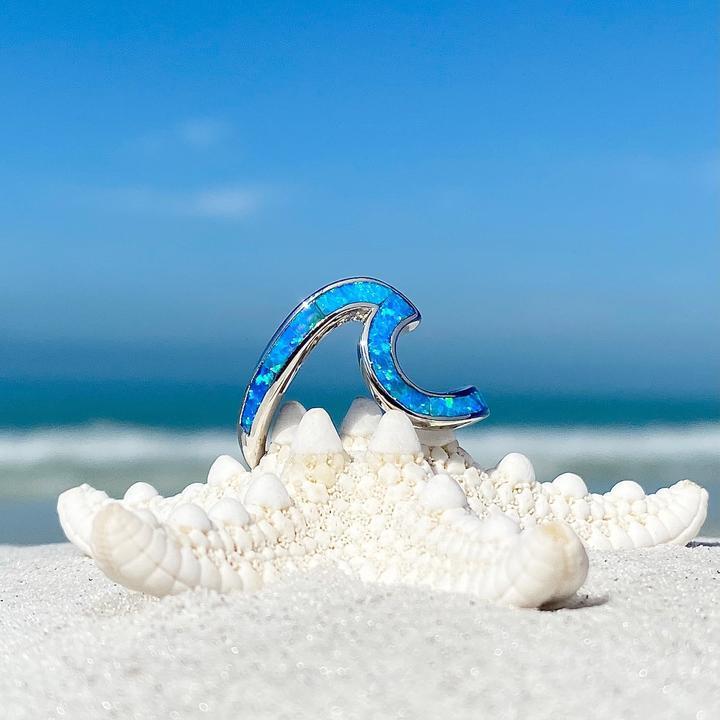 Sea Wave Opal and Silver Ring - Handmade Timeless Elegance 2