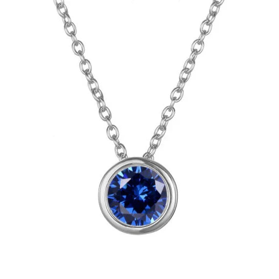 Lunaria Gemmara Birthstone Necklace Silver
