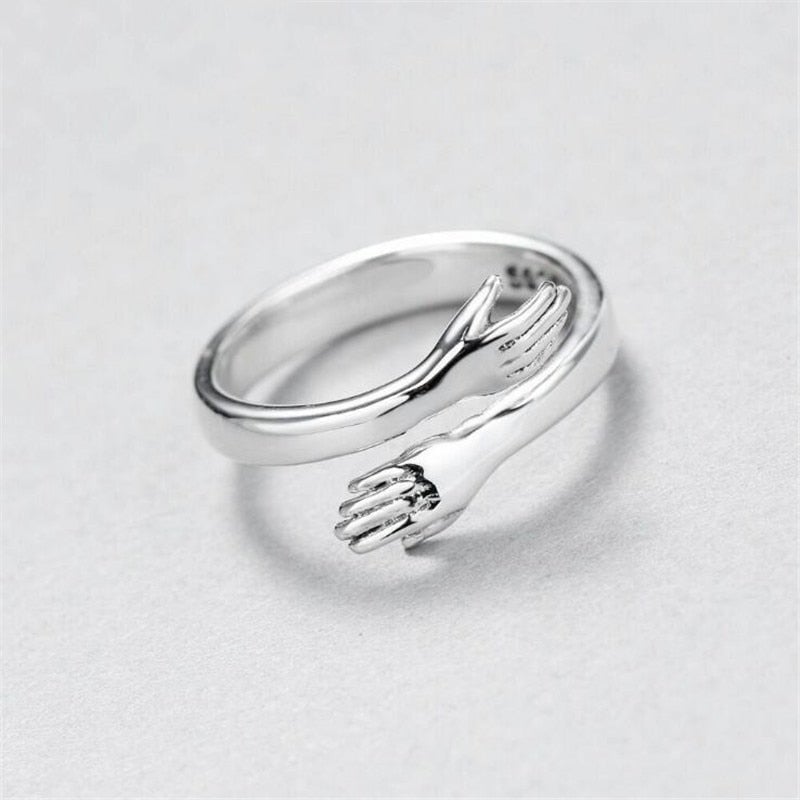 Silver Adjustable Hug Ring - Handcrafted Elegance for Every Occasion 0