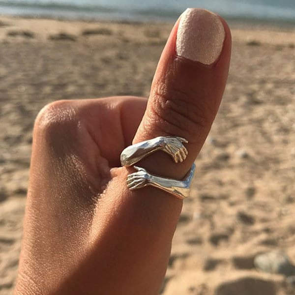 Silver Adjustable Hug Ring - Handcrafted Elegance for Every Occasion 1