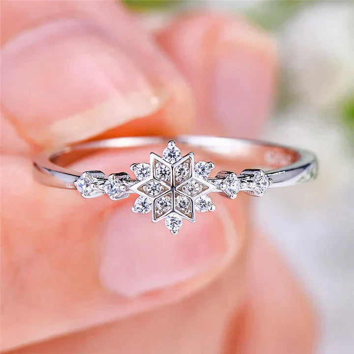 Snowflake Ring in Sterling Silver 925 - Handmade Unique Design 2