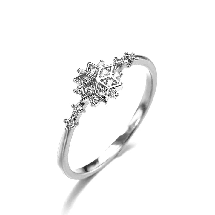 Snowflake Ring in Sterling Silver 925 - Handmade Unique Design 3