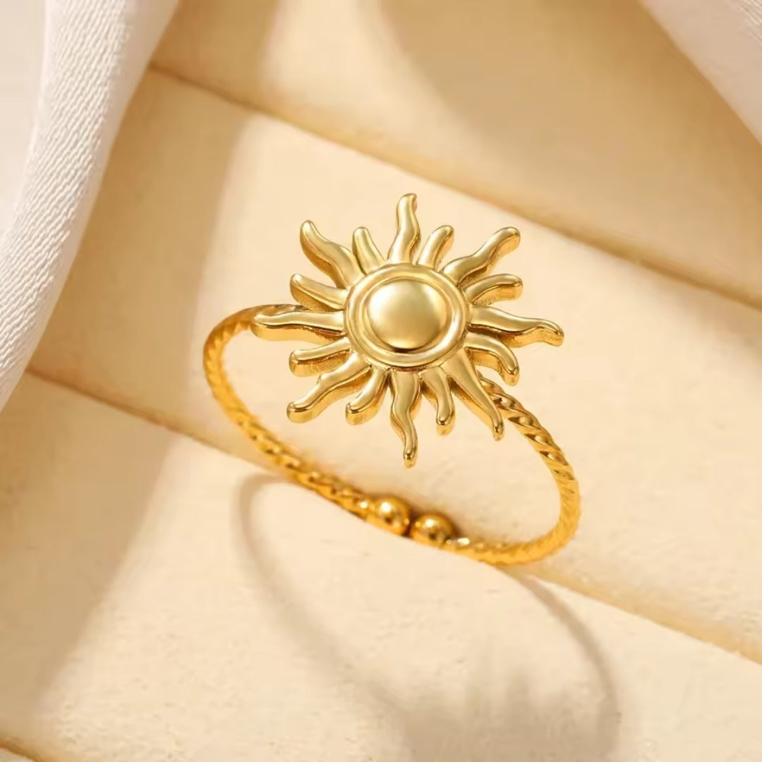 Solar Golden Ring - Timeless Elegance for Everyday Wear 0