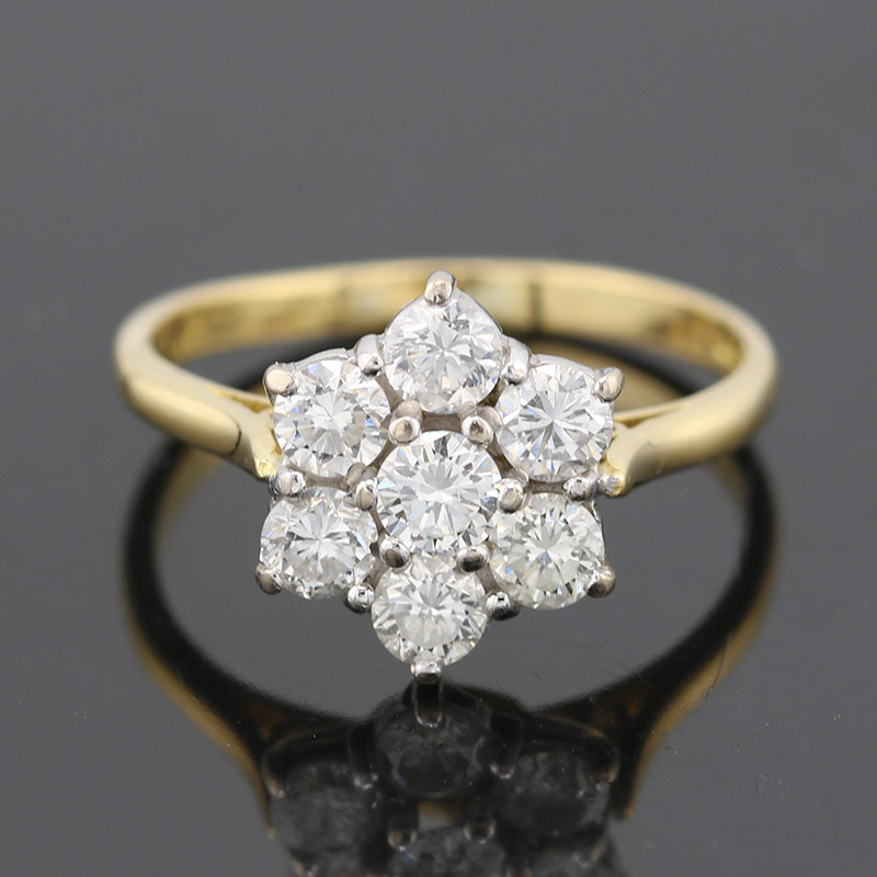 Sparkling Crystal Flower Gold Ring 0