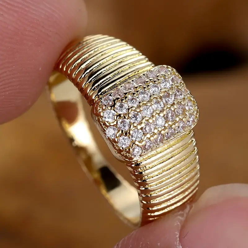 Sparkling Golden Ring - A Timeless Symbol of Strength 0