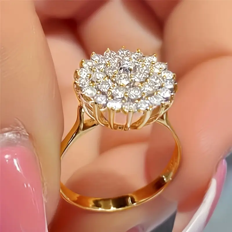 Sparkling Rounded Gold Ring 0