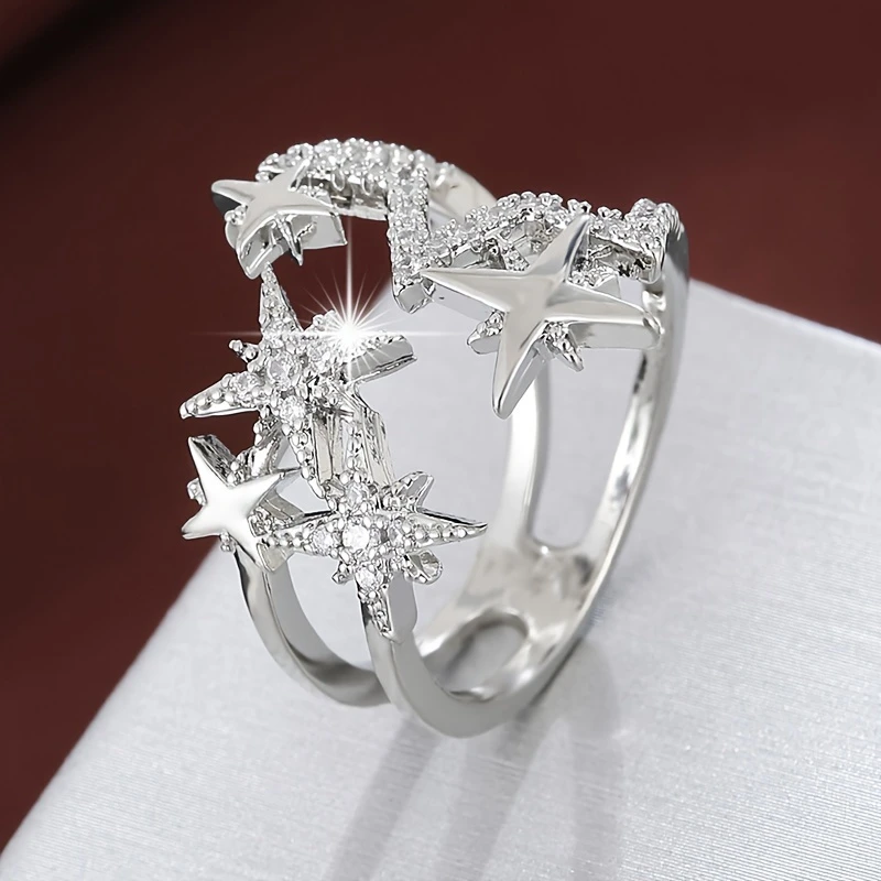 Sparkling Star Silver Ring - A Timeless Symbol of Strength 0