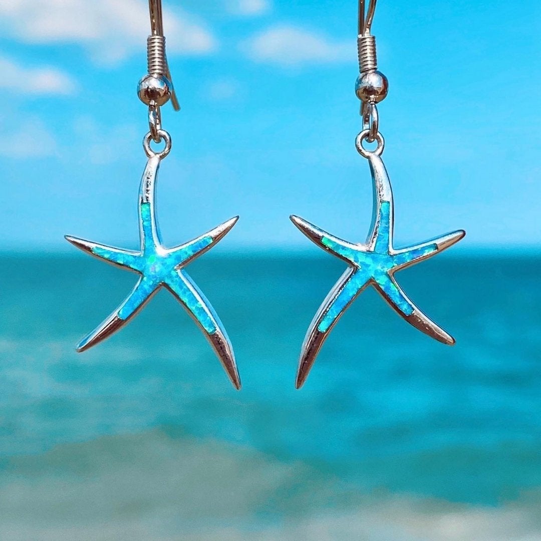 Starfish Opal and Silver Earrings for Everyday Elegance 0
