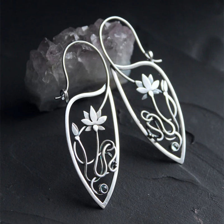 Sterling Silver Lotus Flower Earrings 0