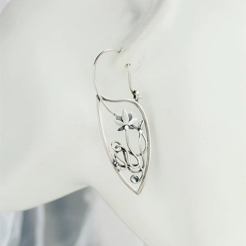 Sterling Silver Lotus Flower Earrings 2