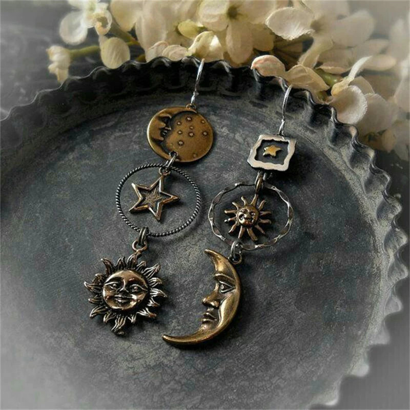 Sun-Moon Pendant Earrings for Women - Lightweight Dainty Jewelry 0