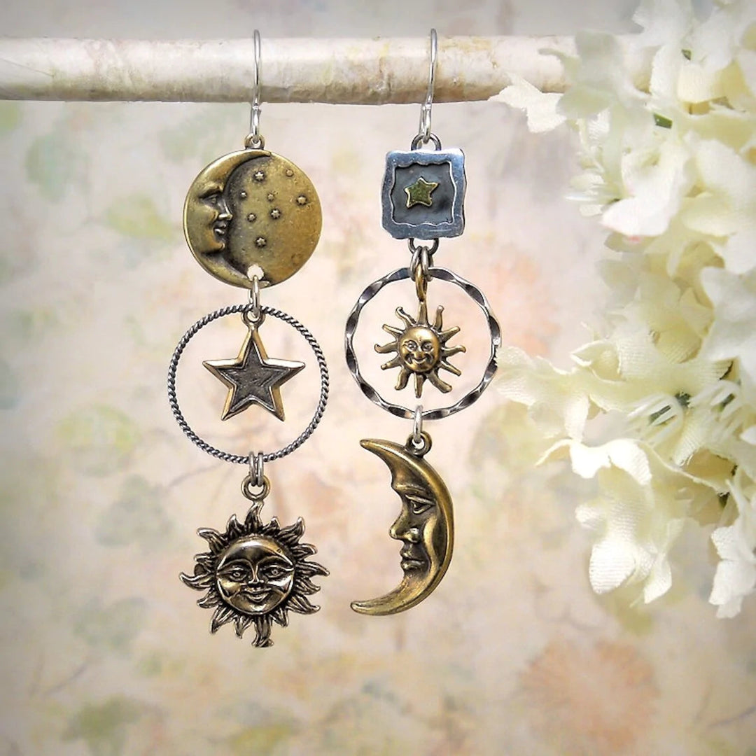 Sun-Moon Pendant Earrings for Women - Lightweight Dainty Jewelry 2