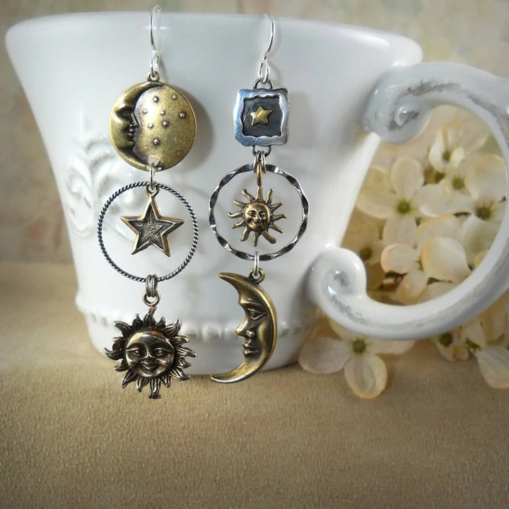 Sun-Moon Pendant Earrings for Women - Lightweight Dainty Jewelry 3