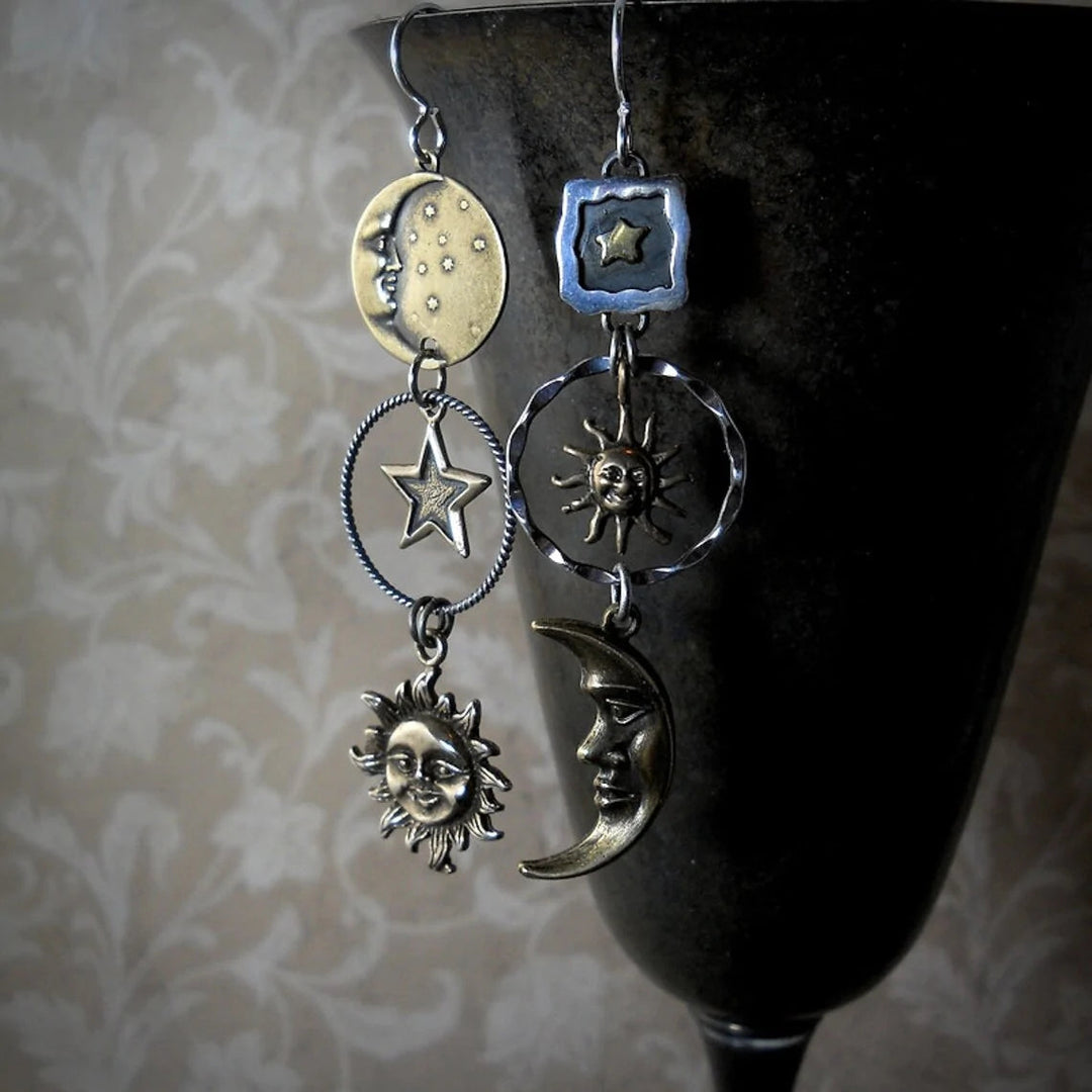 Sun-Moon Pendant Earrings for Women - Lightweight Dainty Jewelry 4