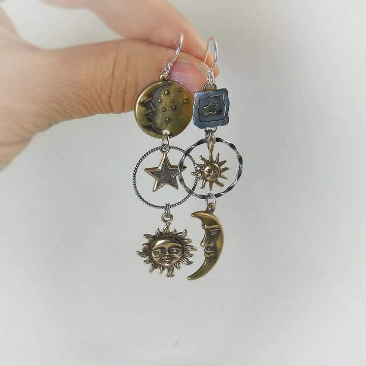 Sun-Moon Pendant Earrings for Women - Lightweight Dainty Jewelry 5