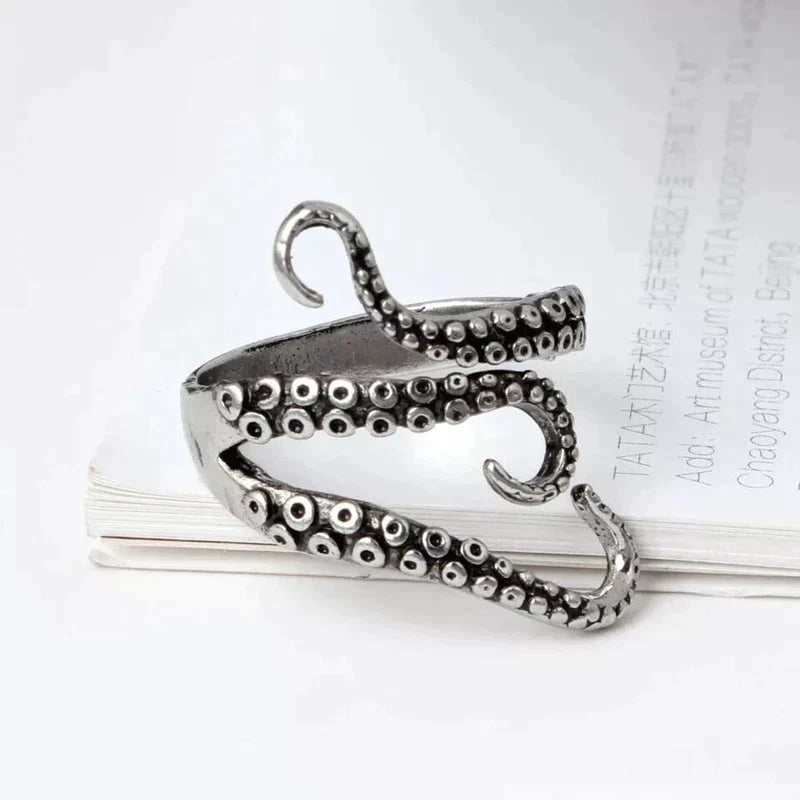 Tentacles Adjustable Silver Ring - Unique Handmade Sterling Silver Ring for Women 1