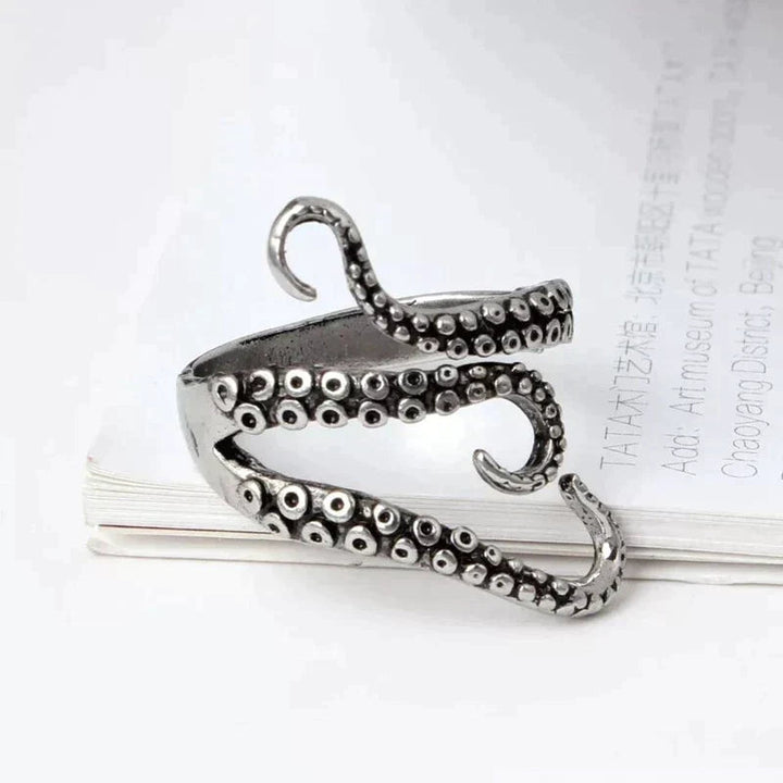 Tentacles Adjustable Silver Ring - Unique Handmade Sterling Silver Ring for Women 1