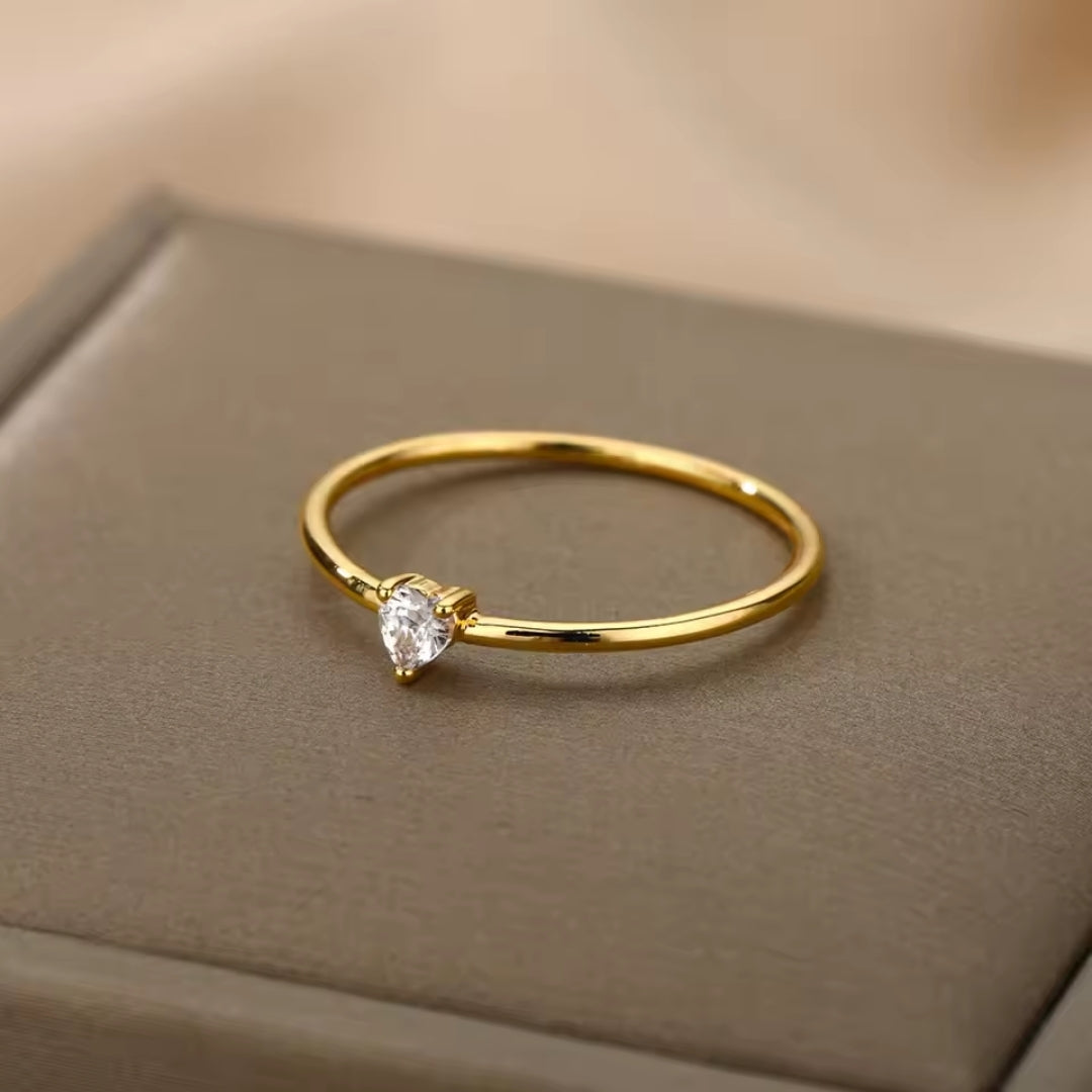 Thin Zirconia Gold Ring - Timeless Elegance for Every Occasion 0
