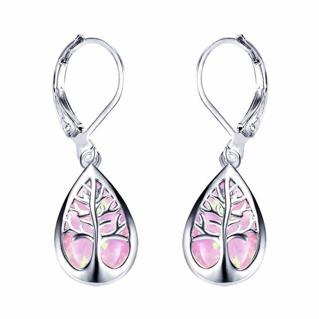 Tree of Life Opal and Silver Earrings 2