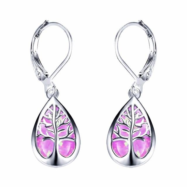 Tree of Life Opal and Silver Earrings 3