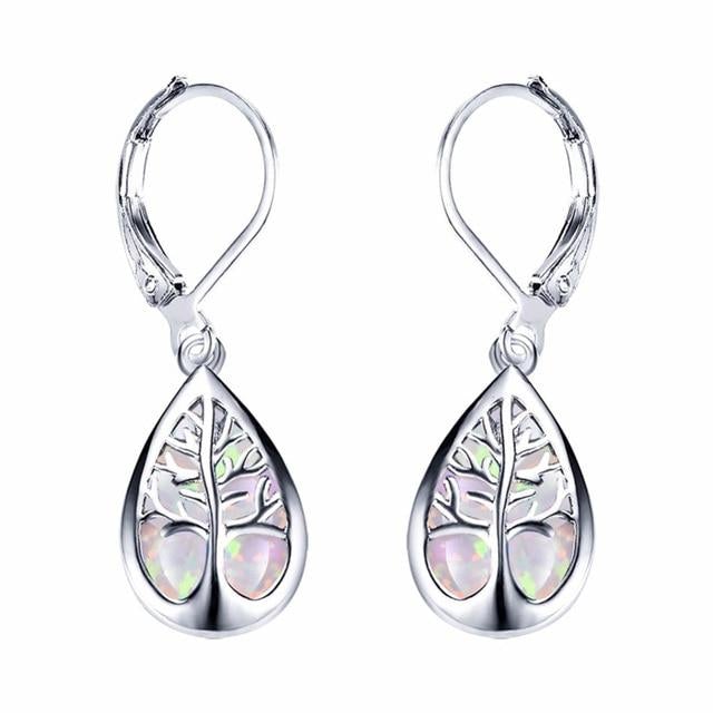 Tree of Life Opal and Silver Earrings 4