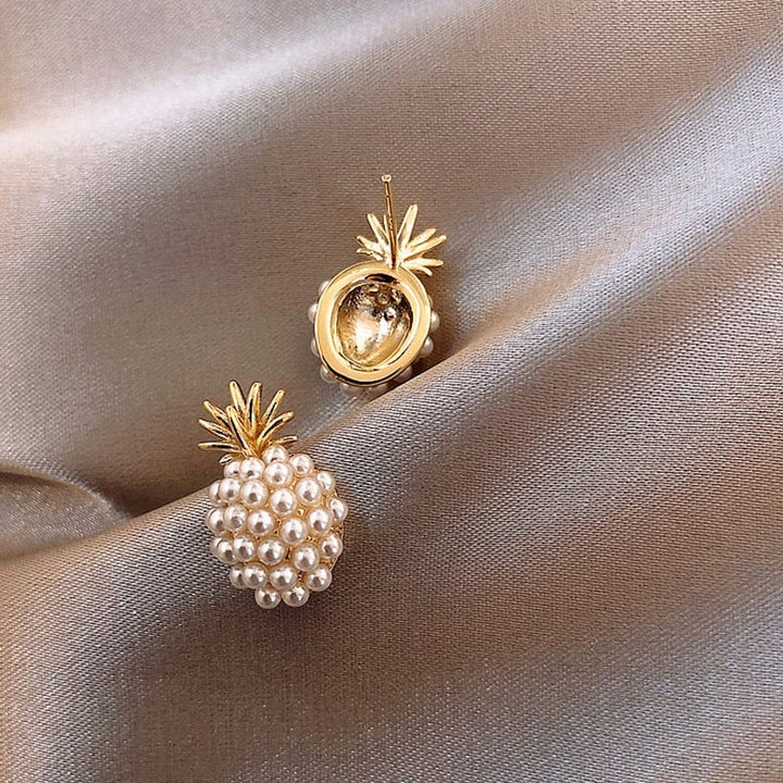 Tropical Pineapple and Pearl Encrusted Earrings 2