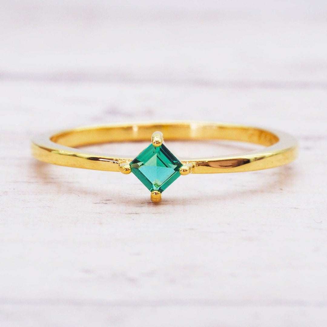 Turquoise Crystal Gold Ring - Timeless Elegance and Unique Style 0