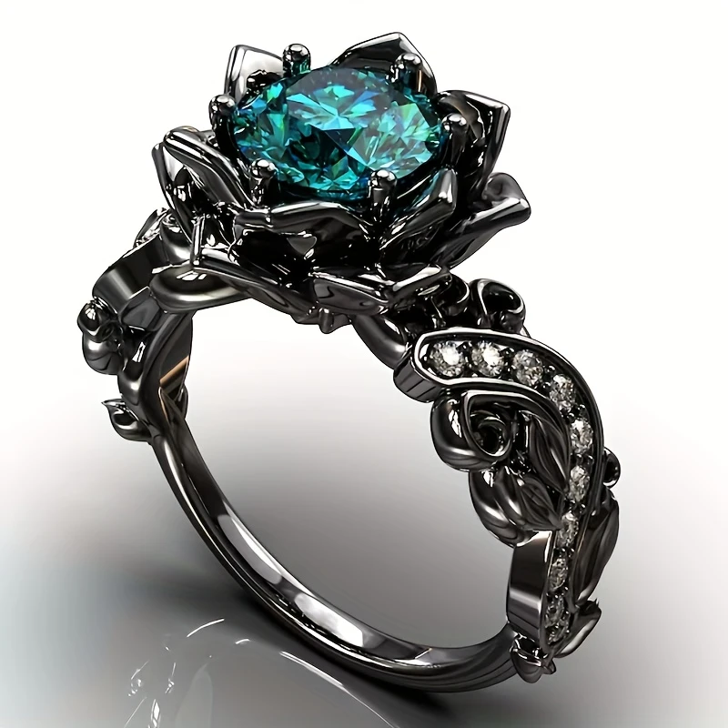 Turquoise Silver Blossom Ring - Timeless Elegance 0