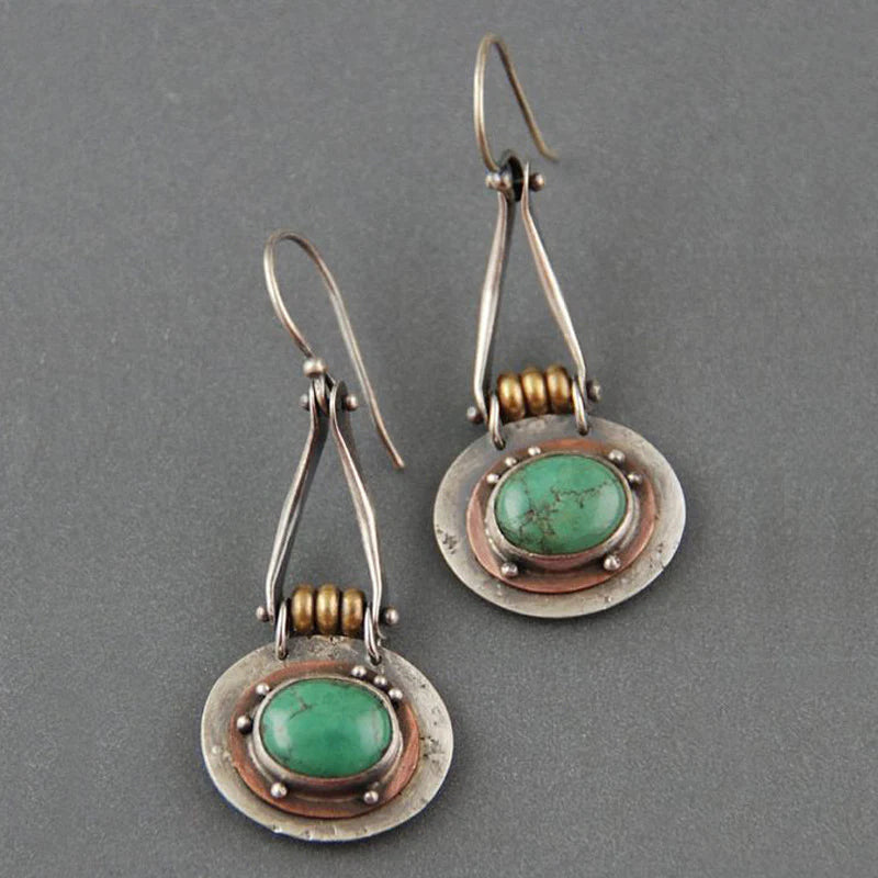 Turquoise Two Tone Earrings for Effortless Elegance 0