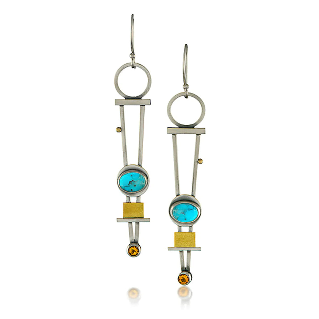 Two-Coloured Plaid Earrings 0