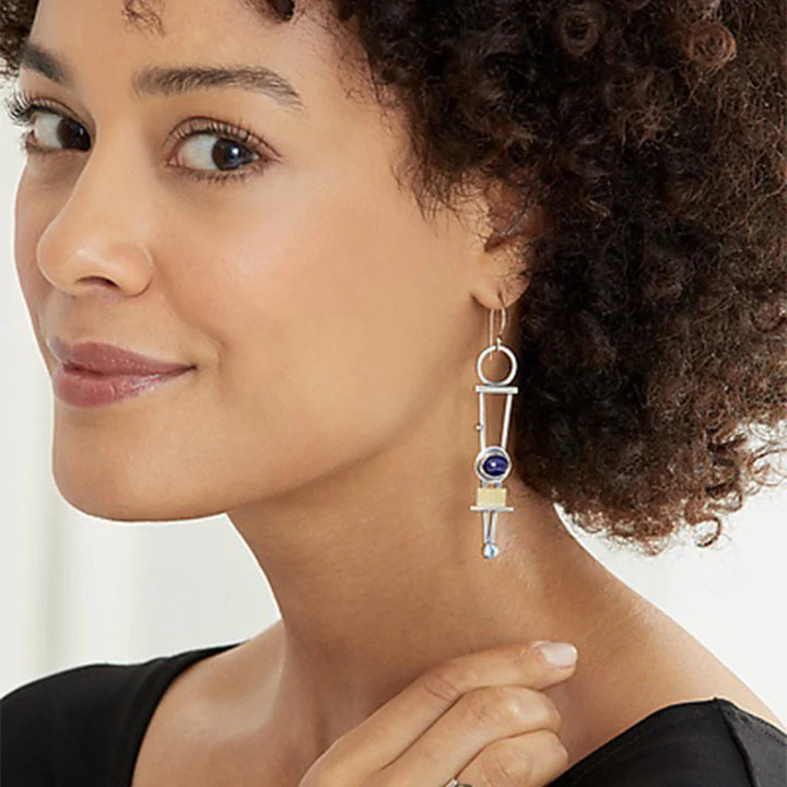 Two-Coloured Plaid Earrings 2