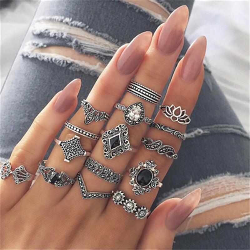 Unique Pack of 8 to 12 Handmade Silver Rings for Personalized Style 13