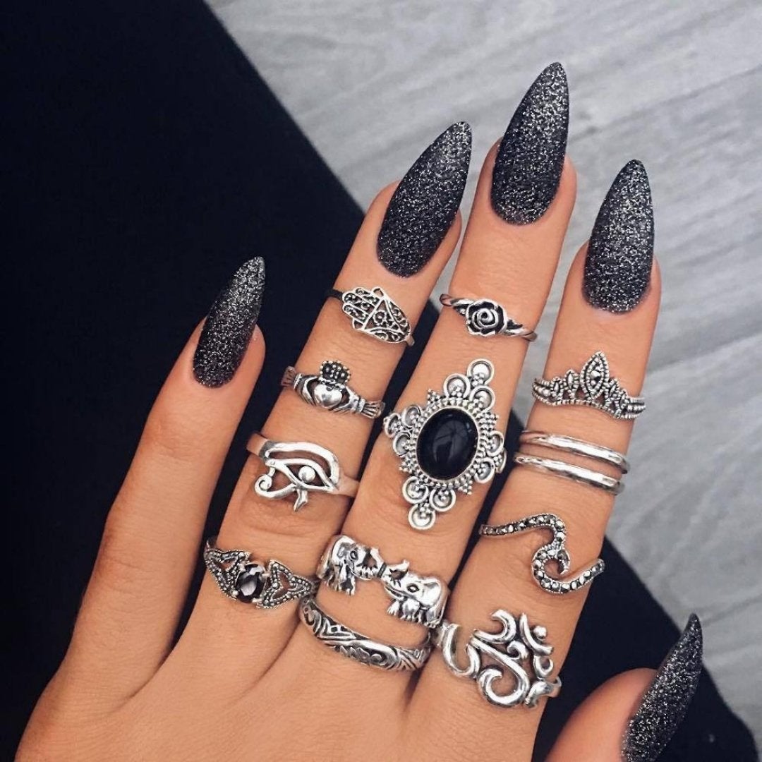 Unique Pack of 8 to 12 Handmade Silver Rings for Personalized Style 15