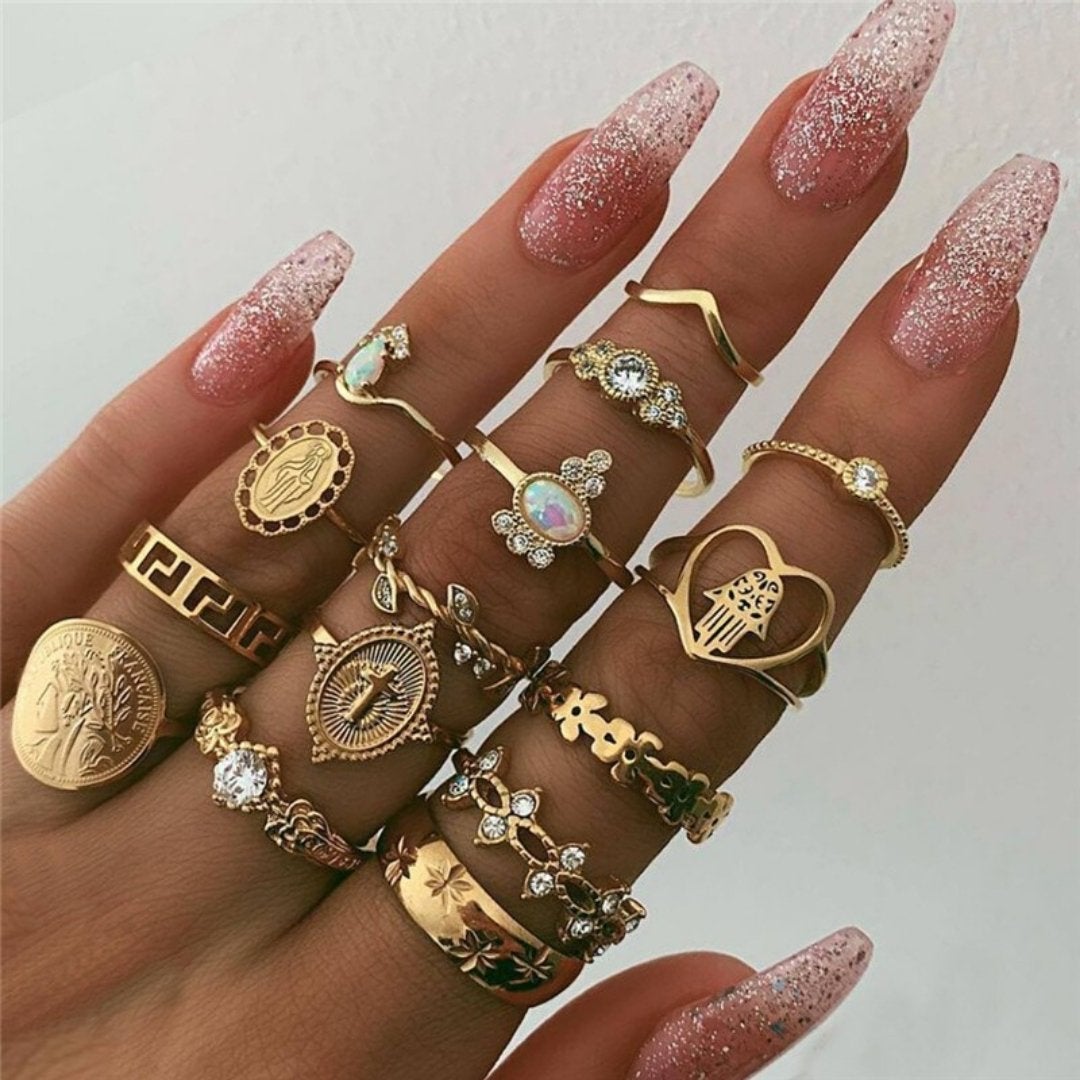 Unique Pack of 8 to 12 Handmade Silver Rings for Personalized Style 16