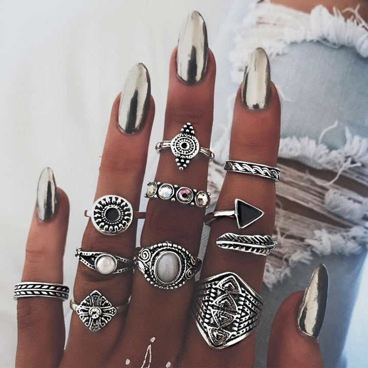 Unique Pack of 8 to 12 Handmade Silver Rings for Personalized Style 18
