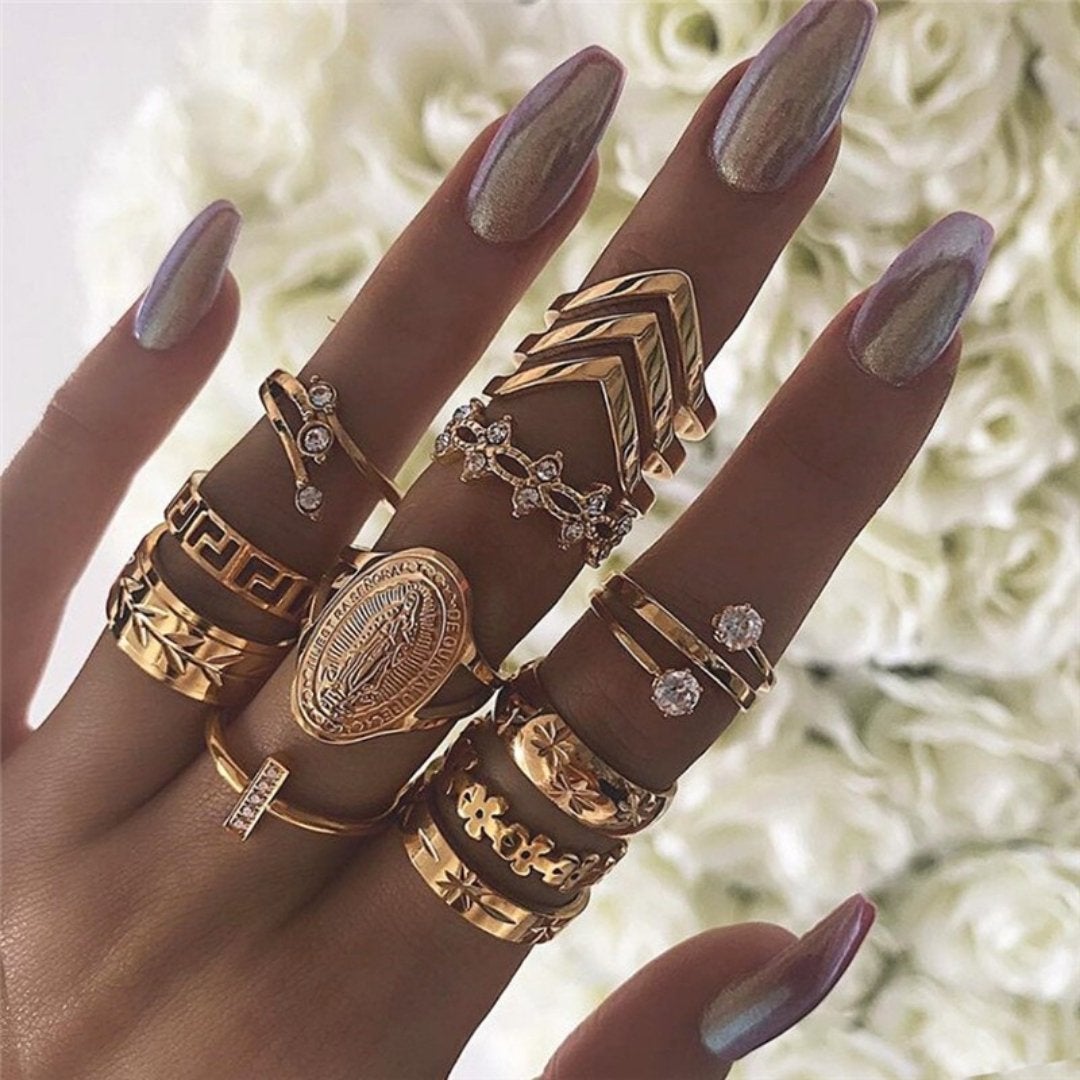 Unique Pack of 8 to 12 Handmade Silver Rings for Personalized Style 4
