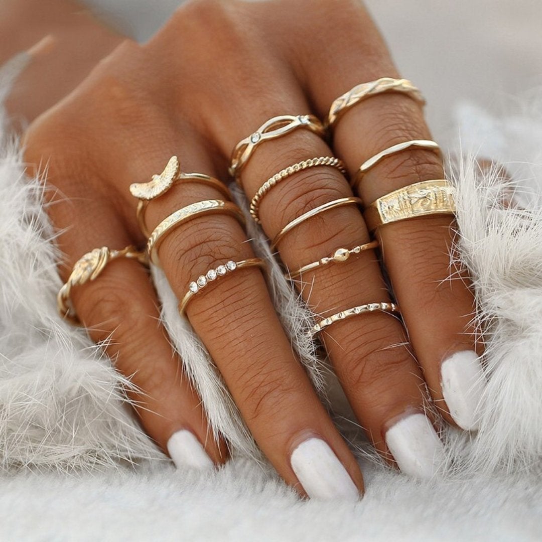 Unique Pack of 8 to 12 Handmade Silver Rings for Personalized Style 6