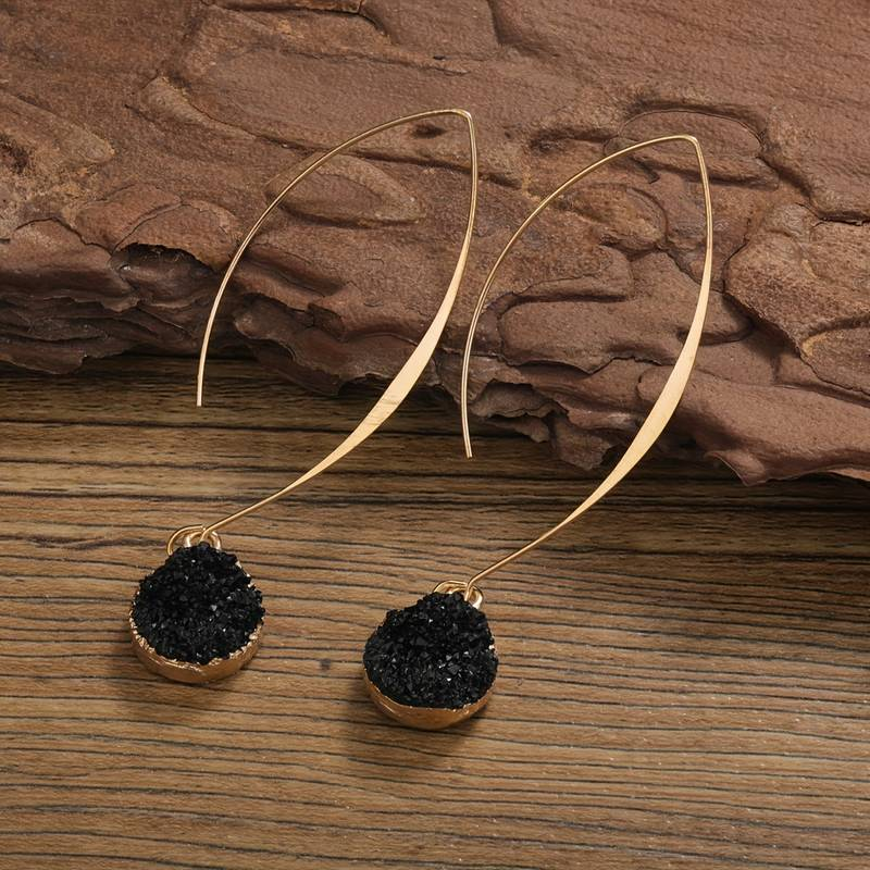 Vintage Black & Gold Dangling Earrings 0