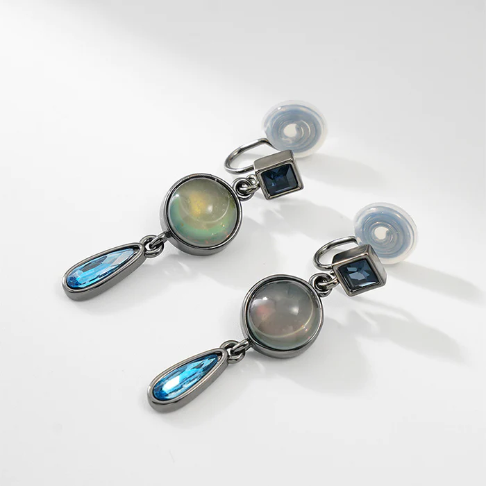 Vintage Blue Crystal Drop Earrings - Elegant Handcrafted Design for Any Occasion 0