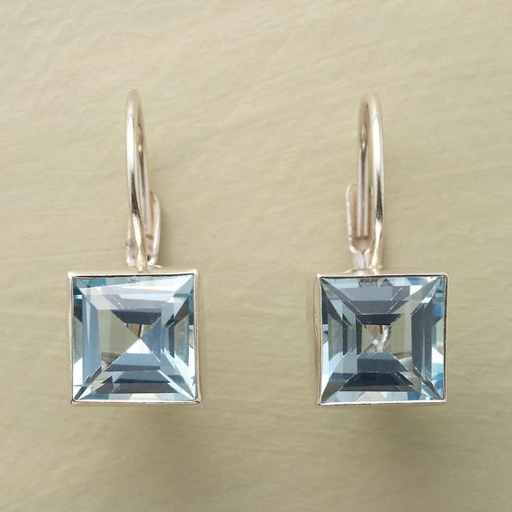 Vintage Blue Cubic Glass Earrings for Effortless Elegance 0