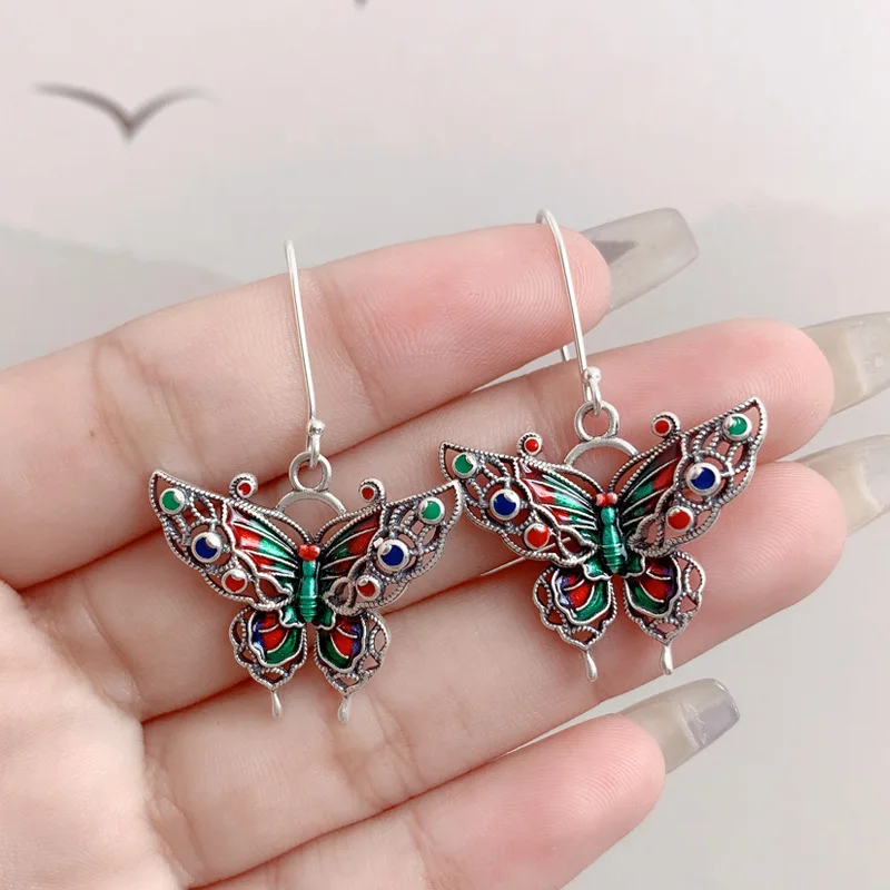 Vintage Colorful Butterfly Earrings for Women - Unique Handcrafted Jewelry 0