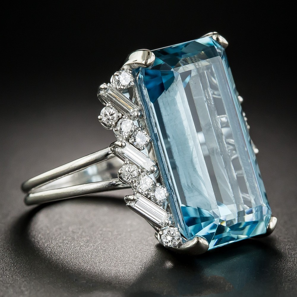 Vintage Crystal Blue Ring - Timeless Elegance 0