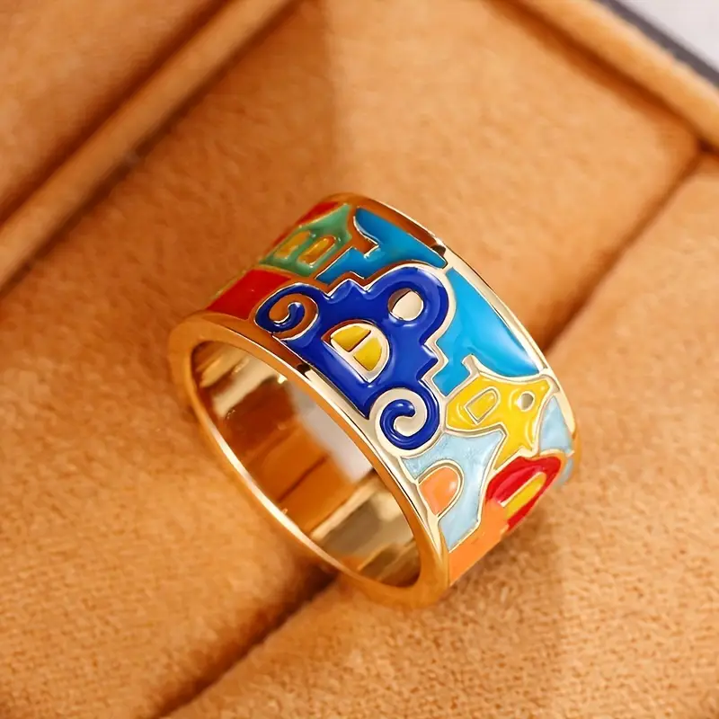 Vintage Enamel Ring - Timeless Elegance for Everyday Wear 0