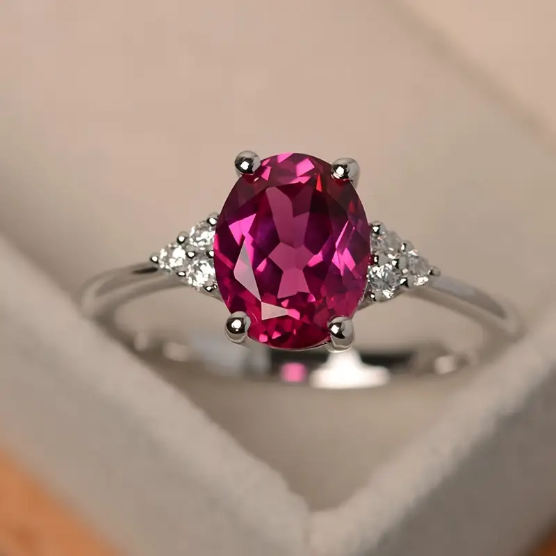 Vintage Garnet Oval Ring - Timeless Elegance 0
