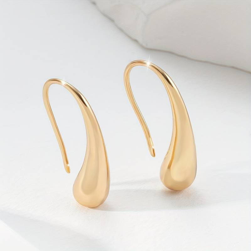 Vintage Gold Drop Earrings for Women - Elegant Dangle Style 0
