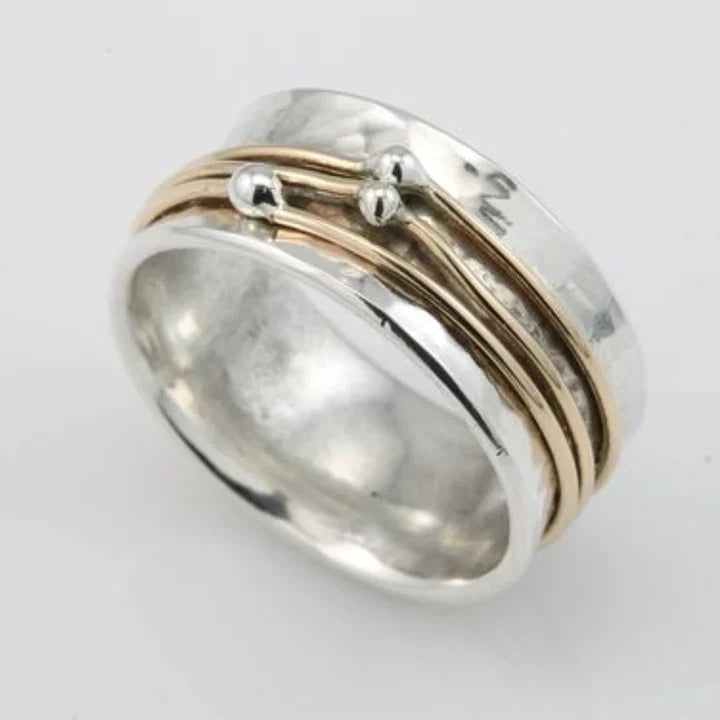 Vintage Gold Layered Silver Ring 0