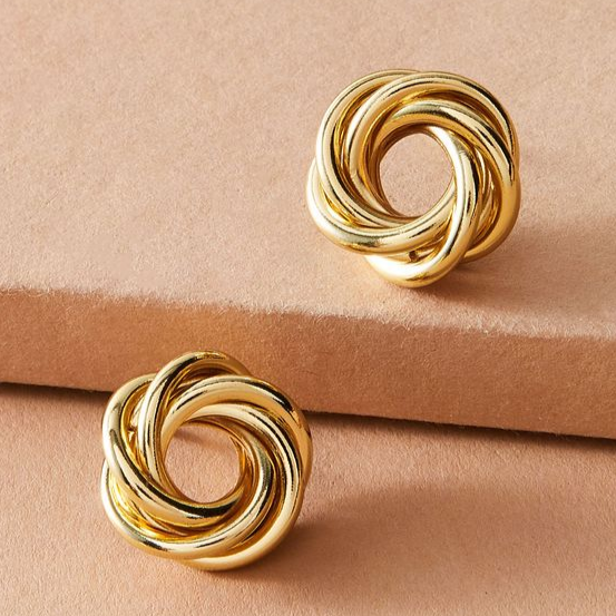 Vintage Gold Spiral Earrings for Women - Elegant Lightweight Design 0