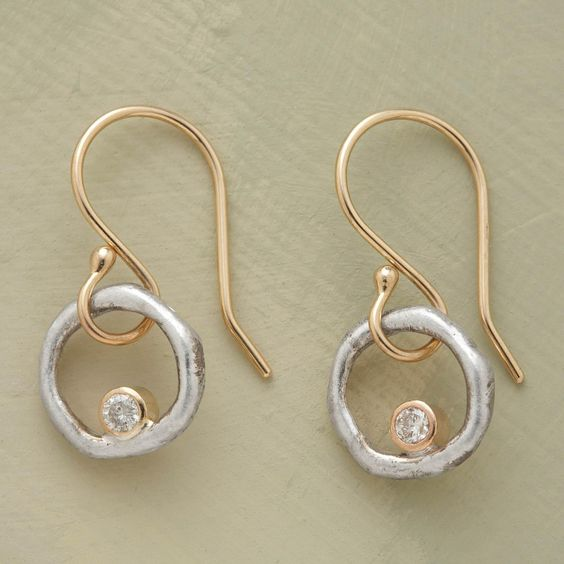 Vintage Gold & Silver Zirconia Earrings for Women - Elegant Lightweight Design 0
