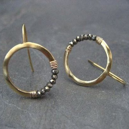 Vintage Golden Hollow Hoop Earrings 0
