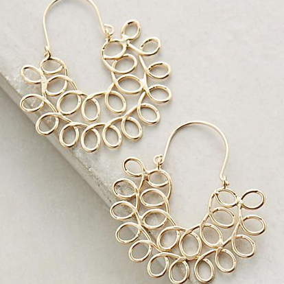 Vintage Golden Hollow Mandala Earrings 0